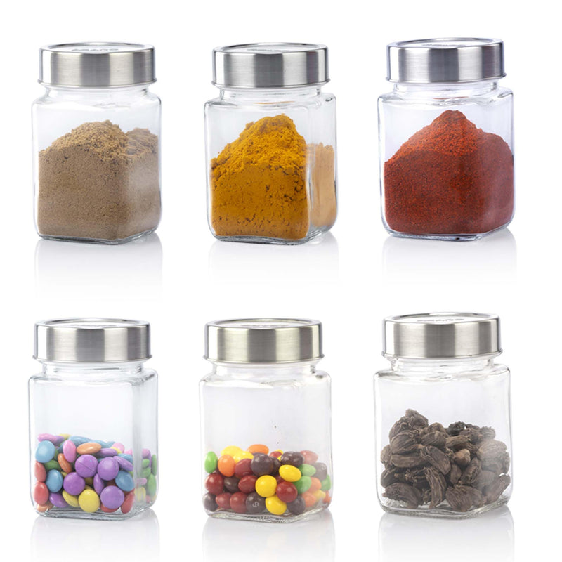AGARO Elegant Glass Jar 3500 ml, Steel Lid, Storage Glass Container, Transparent, Kitchen Organiser, Multipurpose Jar