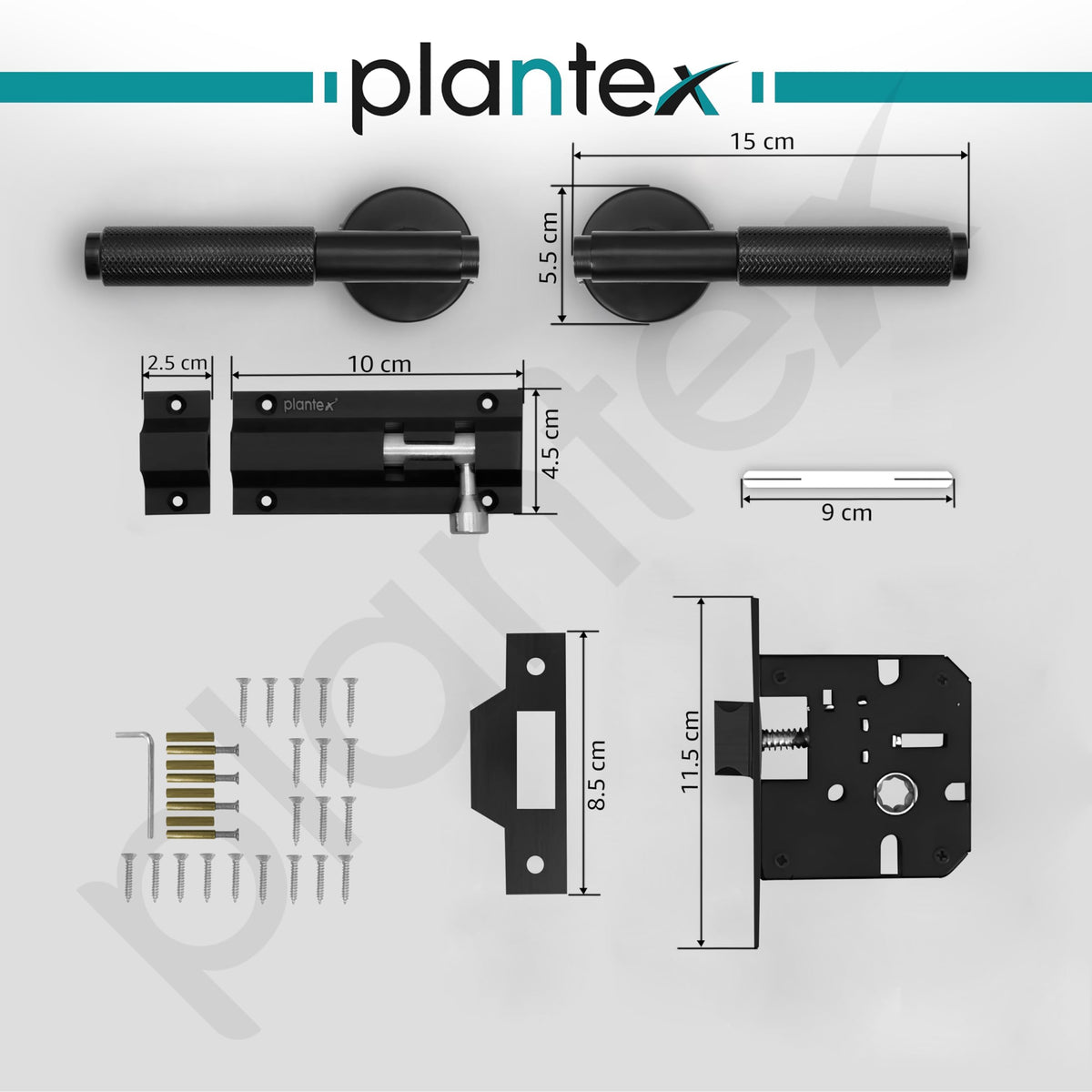 Plantex Heavy Duty Bathroom Door Lock/Mortise Keyless Handle Set for Home/Store Room/Bathroom/Balcony/Office with Baby Latch (Black)-6