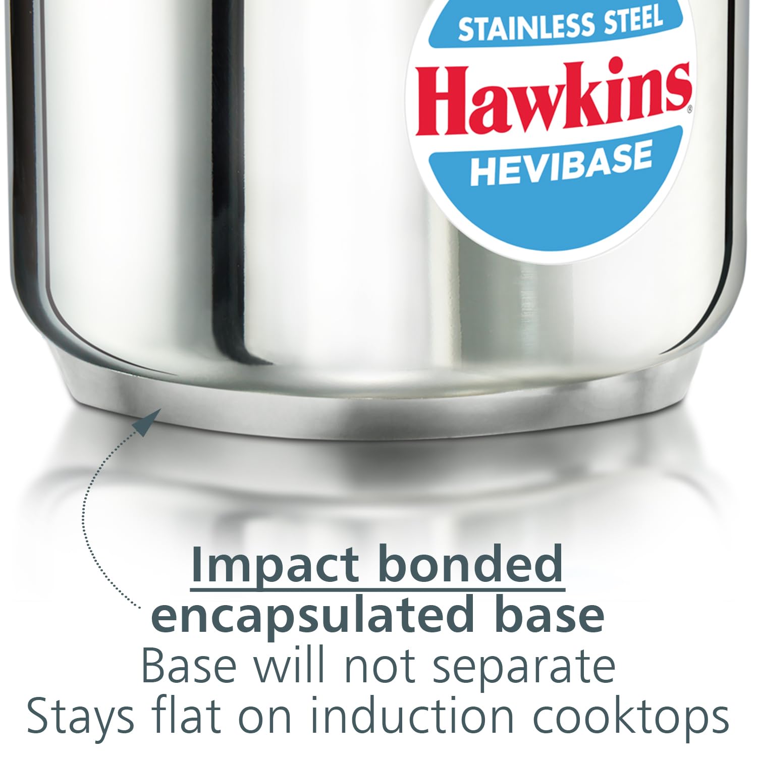 Hawkins 3 Litre Tall Stainless Steel Hevibase Pressure Cooker, Impact Bonded Base, Inner Lid Cooker, Silver (HSI3T)