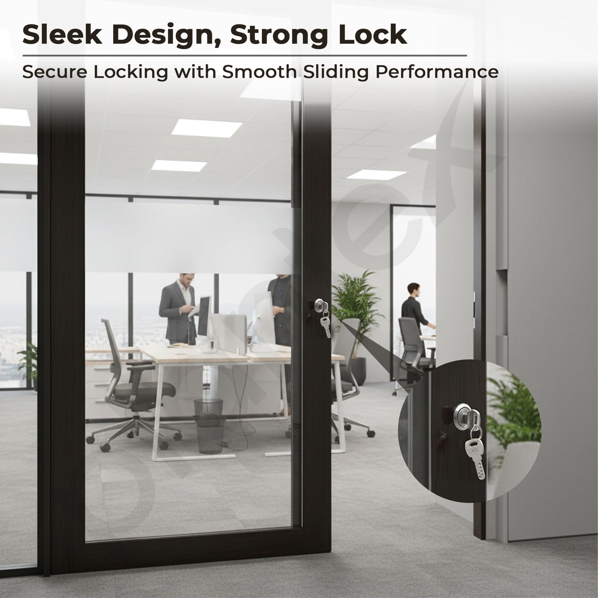 Plantex Sliding Door Lock for Wardrobe/GI Steel Drawer Lock/Suitable for 20mm Sliding Door - Pack of 1 (SL-01, Z-Black)-2