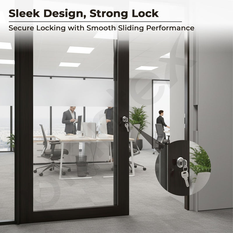 Plantex Sliding Door Lock for Wardrobe/GI Steel Drawer Lock/Suitable for 20mm Sliding Door - Pack of 1 (SL-01, Z-Black)-2