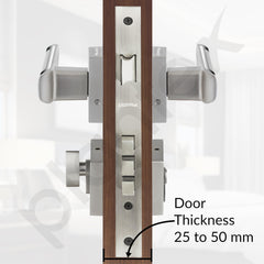 Plantex Mortise Door Lock for Home/Main Door Lock Set with 3 Years of Warranty/Mortice Lock for Door with Brass Lock Body & Cylinder (7127, Satin White & Chrome)-5
