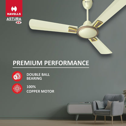 Havells 1200mm Astura Energy Saving Ceiling Fan (Bianco Bronze, Pack of 1) 1 Star