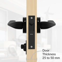 Plantex Pearl Mortise Door Lock for Balcony and Bathroom Door Lock/Keyless Pull Handle Set with Baby Latch (7060, Z-Black)-5