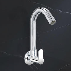 Plantex Pure Brass Sink Tap for Kitchen Basin/Swan Neck Sink Tap for Wash Basin/360 Swivel spout with Water Saving Nozzle Nal Taps - Pack of 1 (Chrome)-1