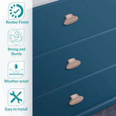 Plantex Knobs for Drawer/Small Drawer Knobs/Knobs for Cabinets/Pull-Push Knobs for Kitchen/Bedroom Drawer - Pack of 1 (Oval, Rembo)-4