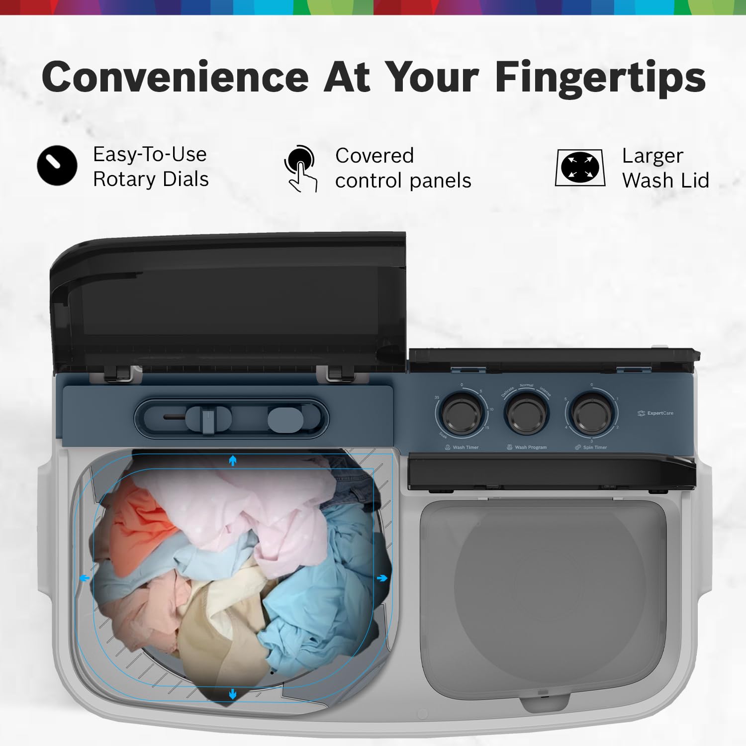 Bosch 9 kg 5 Star Semi-Automatic Top Loading Washing Machine (2025 Model, WJP904P0IN, 3 Wash Programs, Anti-Rust Body, 1300 RPM Spin Speed, Peacock Blue, 5 Years Comprehensive Warranty)