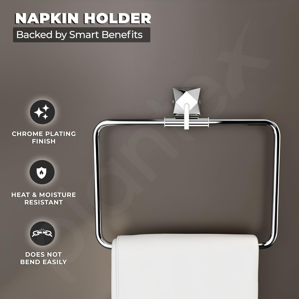 Plantex Towel Ring for Bathroom/Pure Brass Towel Holder/Towel Stand/Hanger/Bathroom Accessories - Pack of 1 (APS-ASC-05, Chrome)-2