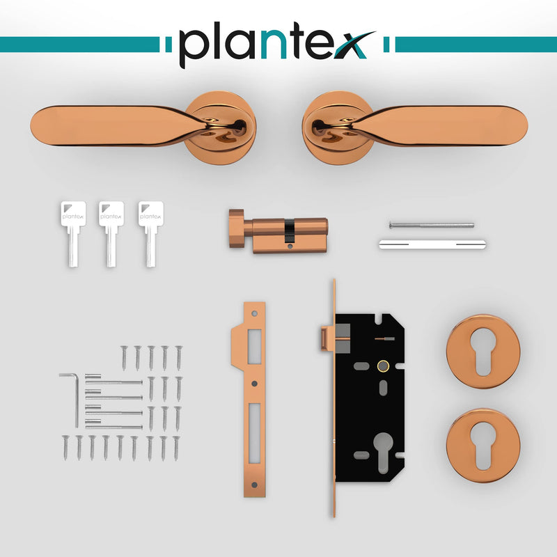 Plantex Premium Door Lock with 3 Years of Warranty/Main Door Locks for Home/Mortise Lock Set for Home (7106 - PVD Choco)-2