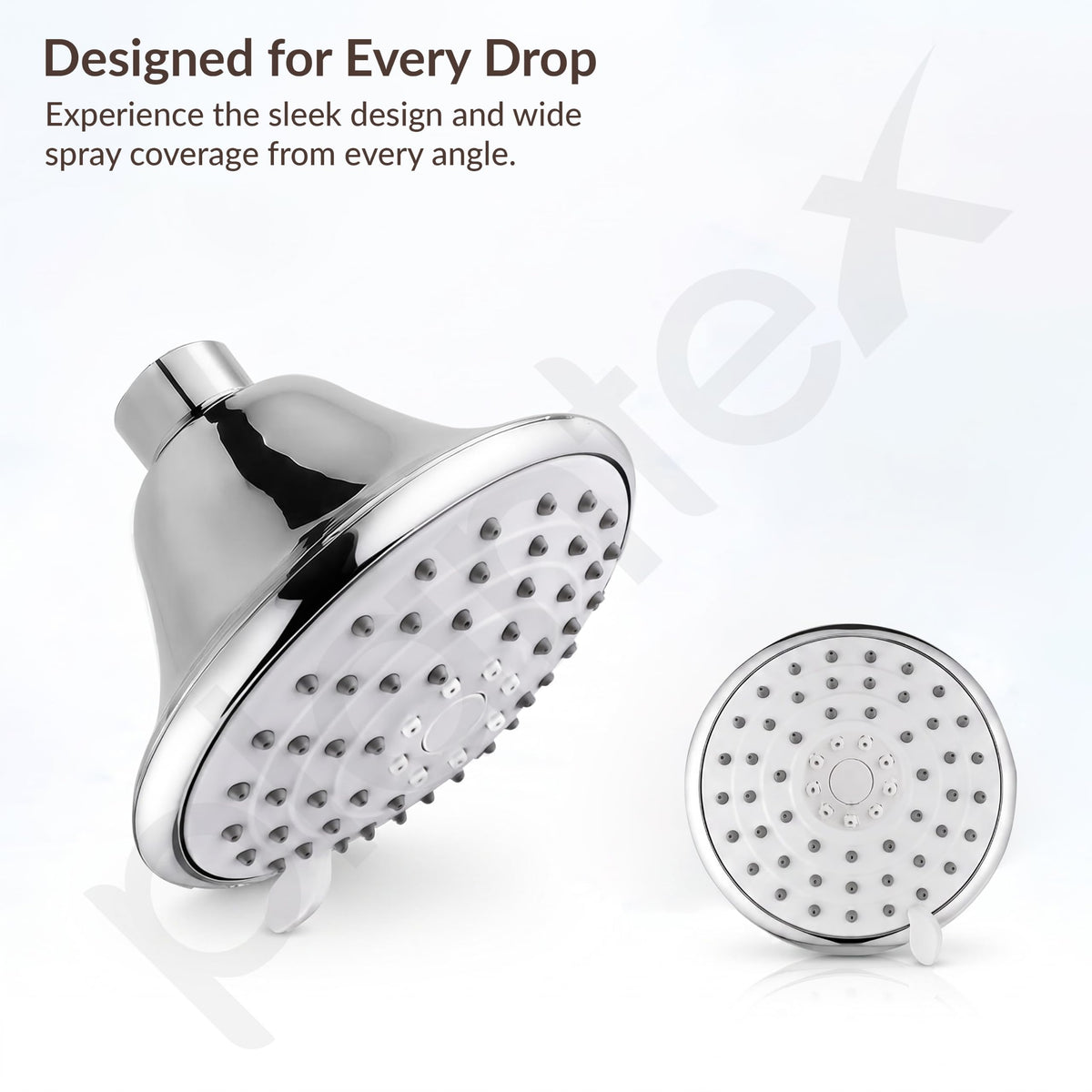 Plantex 4 Inch ABS Shower Head for Bathroom/3-Mode Round Head Shower for Bathroom/High Pressure Overhead Shower - (Chrome)-6