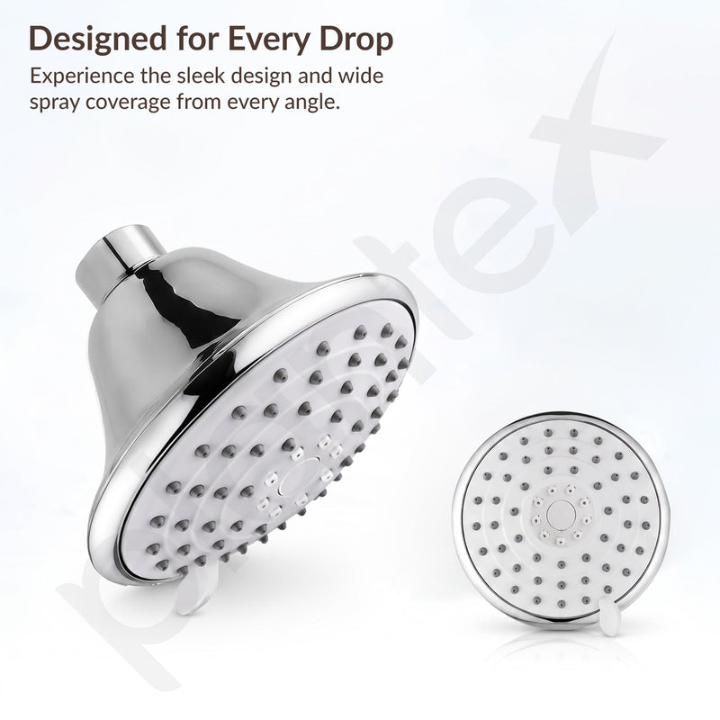 Plantex 4 Inch ABS Shower Head for Bathroom/3-Mode Round Head Shower for Bathroom/High Pressure Overhead Shower - (Chrome)-6