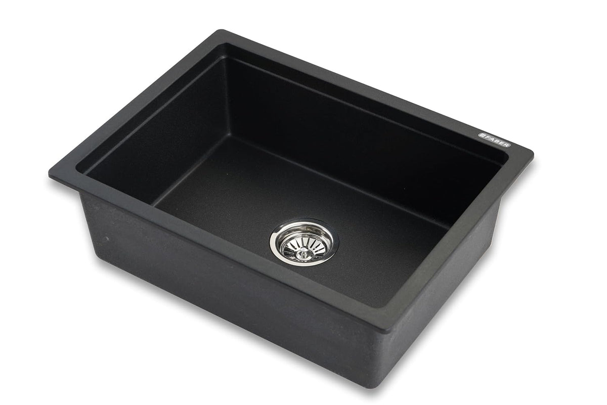 Faber Verona Ingranite24"X18"Single Bowl Sink|Includes Plumbing Waste Kit|25 Years Warranty|Silent,Scratch,Dent&Heat Res
