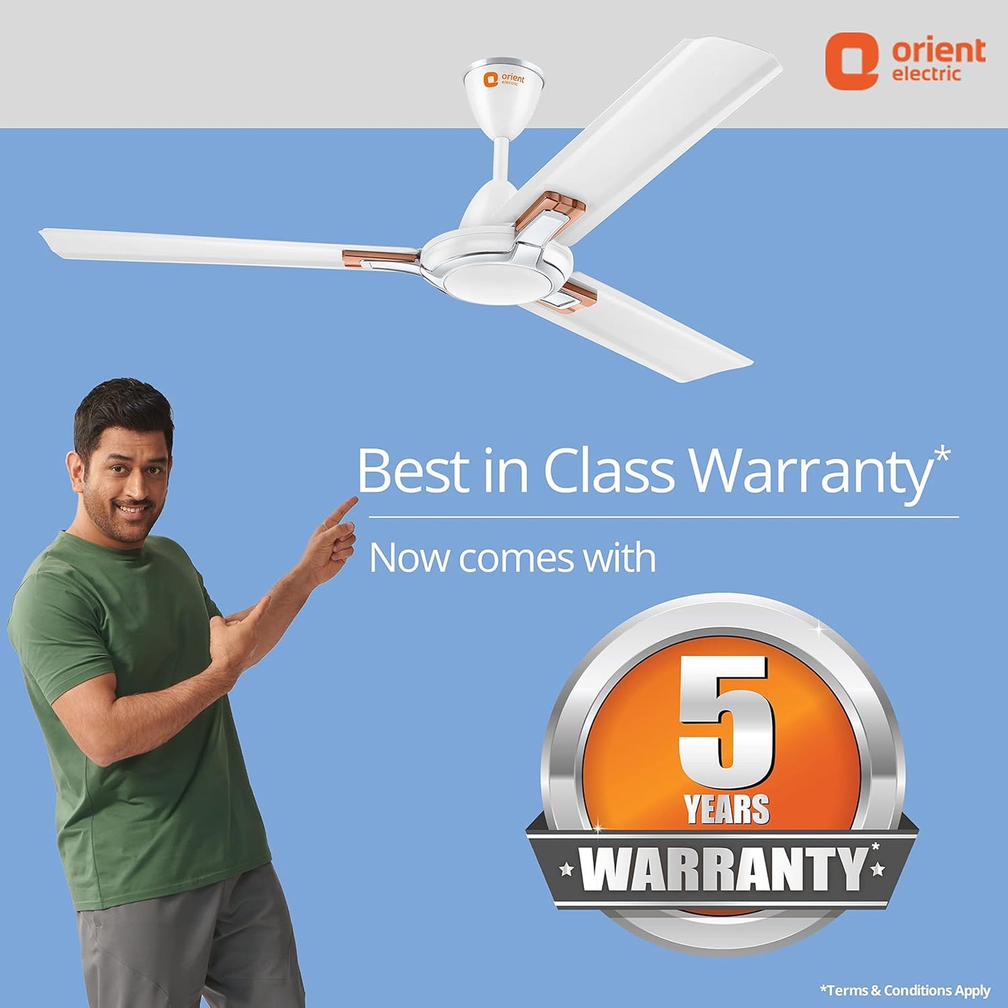 Orient Electric 1200 mm Apex Prime| 5 years warranty by Orient | 350 RPM motor speed| Rust-proof Aluminium blades| Decorative ring & trims| White, pack of 2