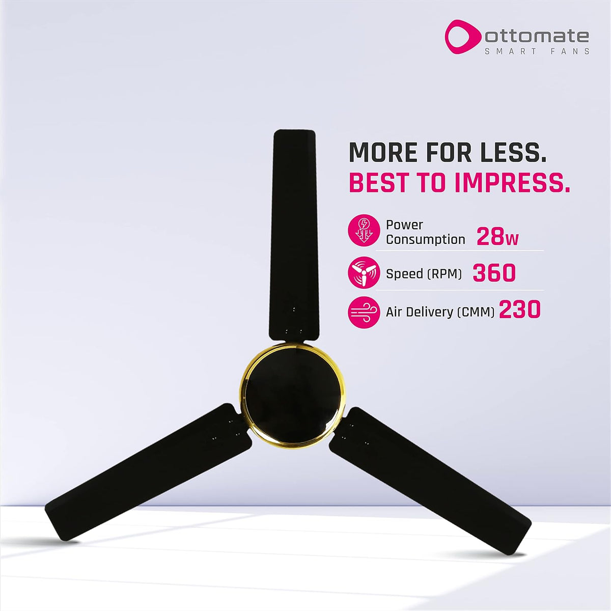 OTTOMATE Zen Connect Smart BLDC 1200 mm Ceiling Fan with Remote