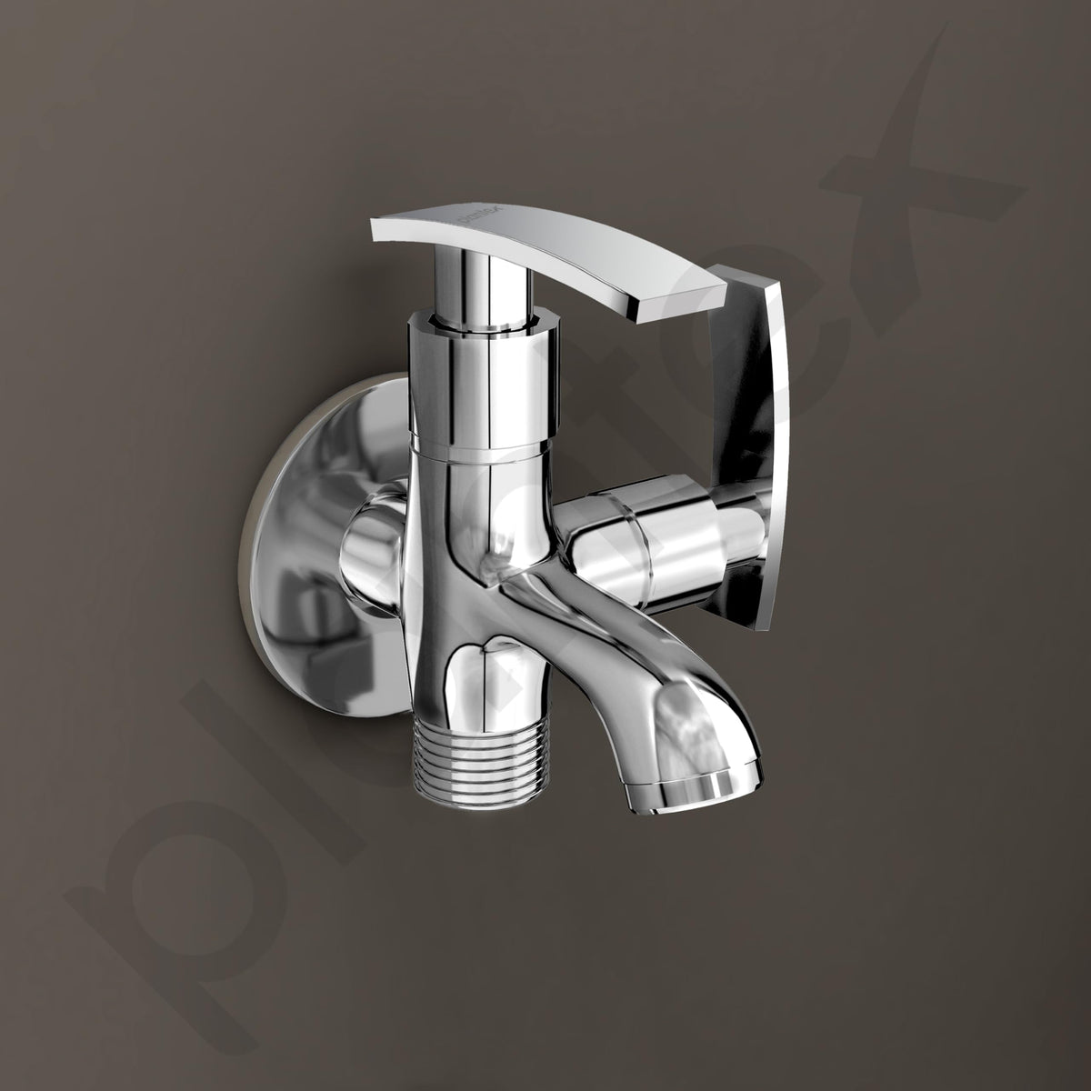 Plantex Two Way Tap for Washing Machine with Water Saving Aerator/2 in 1 Bibcock for Bathroom with Brass Spindle and Wall Flange/Bathroom Tap-(SMR-1265-Chrome)-6