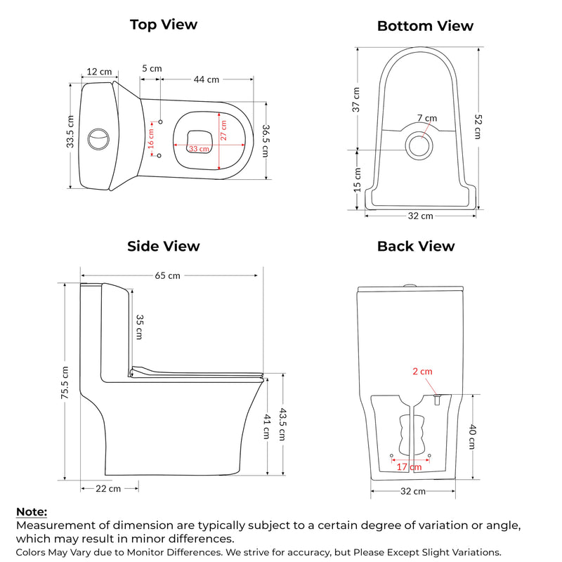 Plantex Commode for Toilet/Ceramic One Piece Toilet/Rimless Washdown Flush Commode with Soft Closing Toilet Seat - S Trap (White, APS-2019)-3