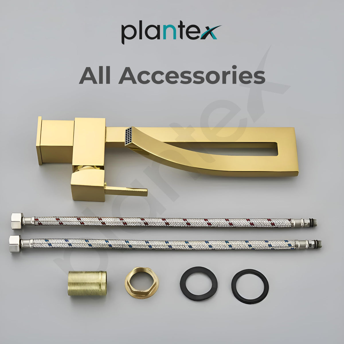 Plantex Brass Wash Basin Tap/Pillar Tap for Wash Basin/Sink Tap for Kitchen Basin with Hot and Cold Connection Pipes -(Gold)-5