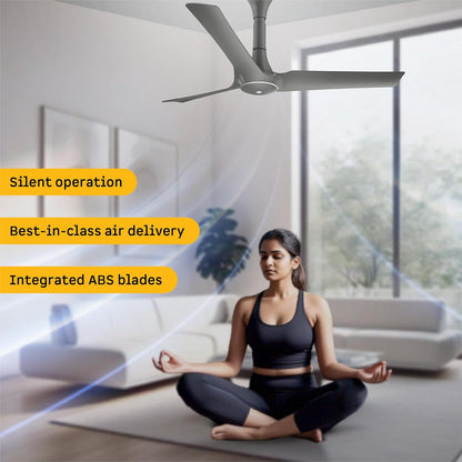 atomberg Aris Gladius Smart 900mm BLDC Ceiling Fan with IoT & Remote | BEE 5-Star | Advance Air+ Technology | Silent Operation | Energy Efficient | Free Installation | 5 Year Warranty (Sand Grey)