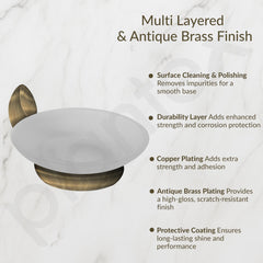 Plantex Smero Pure Brass Glass Soap Holder for Bathroom & Kitchen/Soap Stand/Case/Dish/Bathroom Accessories - Contrive (Rich Antique)-6