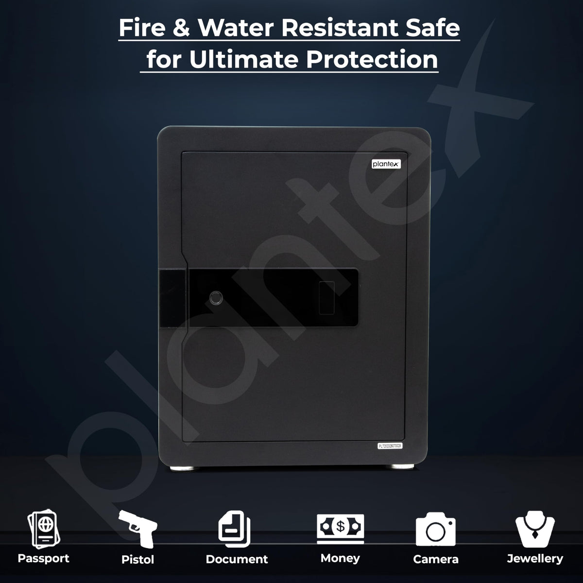 Plantex Safe Locker for Home/55 litre Safety Locker Box with Biometric Fingerprint, Touchscreen & Emergency Key/Tijori with External Power Backup - (Black)-4