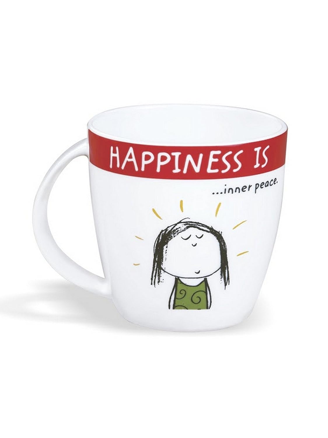 Clay Craft Ceramic Plate - Set of 4, Multicolor, Standard (HS-PL-UR5.5-4PC) Happiness is, Inner Peace Bone China Milk Mug, 270ml/5.6cm, Multicolour