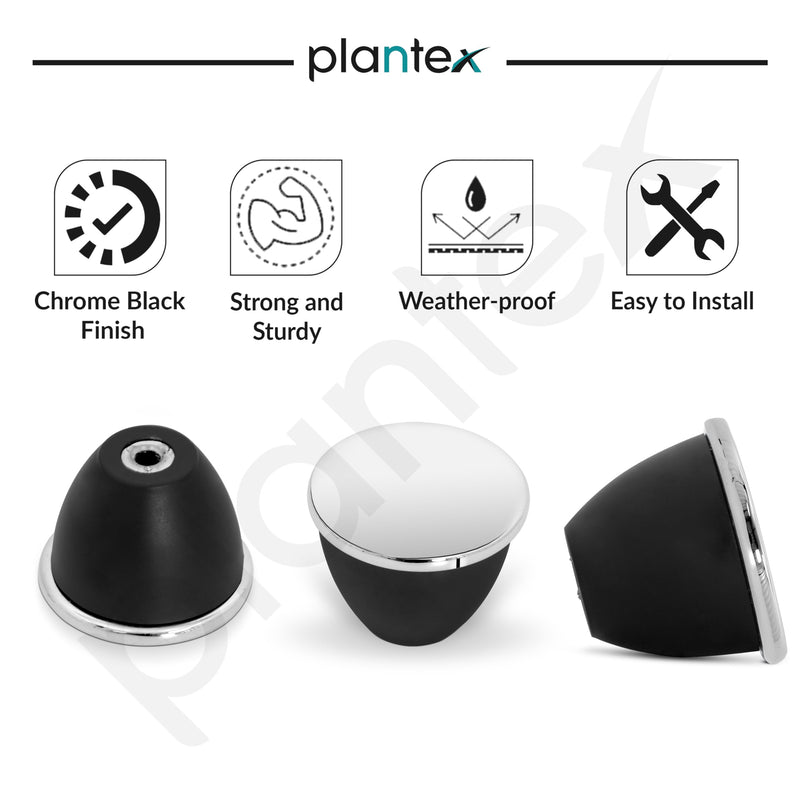 Plantex Knobs for Drawer/Drawer Knobs/Knobs for Cabinets/Pull-Push Knobs for Kitchen/Bedroom Drawer - Pack of 2 (Chrome & Black)-4