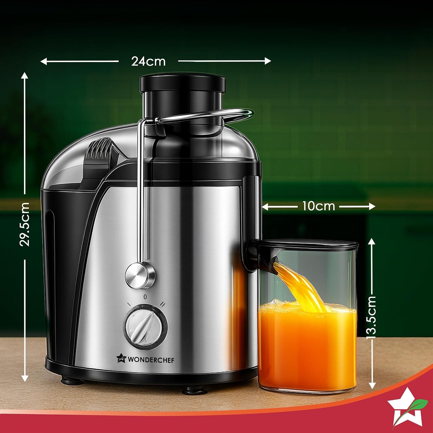 Wonderchef Venezia Centrifugal Juicer for Home | 500W | Fresh Fruit & Vegetable Juice in Seconds | Dual Speed Control | Pulp Separator for Easy Cleaning | Wide Feeding Mouth | 2-Year Warranty