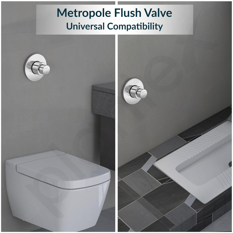 Plantex Pure Brass 40mm Thread Diameter Metropole Flush Valve for Toilet/Toilet Flush/Flush Valve for Urinal Commercial and Residential Use -(ALD-1302-Chrome)-2