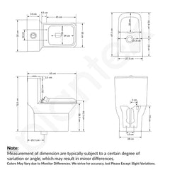 Plantex Siphonic Flush System Rimless Ceramic Commode/S Trap Western Toilet with Siphonic Vacuum Flush/One Piece Western Commode with Soft Close Toilet Seat - (White)-3