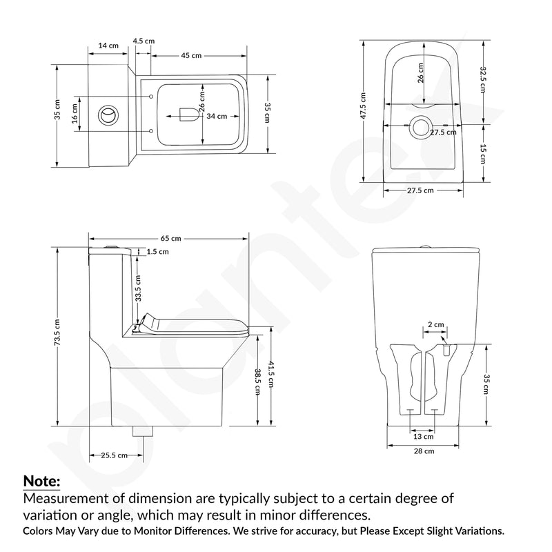 Plantex Siphonic Flush System Rimless Ceramic Commode/S Trap Western Toilet with Siphonic Vacuum Flush/One Piece Western Commode with Soft Close Toilet Seat - (White)-3
