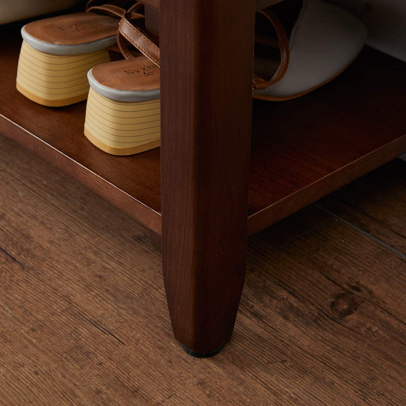 Storage Bench Wooden Shoe Rack Bench | Rustic Solid Wood Entryway Bench | Indoor Shoe Organizer | Brown Wood Sh