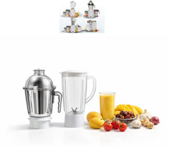 Jar Combo: 1500 ml + 1500 ml Plastic (Transparent) | Compatible with Sujata Mixer Grinder