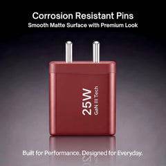 Philips DLP4321NR/94 Gen III Tech 25W Fast Charging Wall Charger (Iron Red)