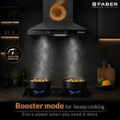 Faber Pluto 60 cm 1000 m³/hr Wall Mounted Kitchen Chimney | Baffle Filter | Touch Control | LED Lights | 1 Year Comprehe