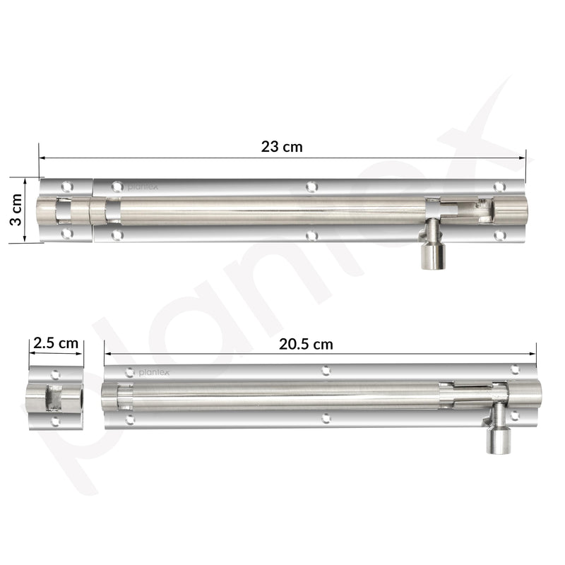 Plantex Stainless Steel 8 inch Tower Bolt/Tower Bolt for Home,Offices Doors & Windows/Tower Bolt for Main Door/Door Latch/Chitakini/Door Latch for Windows - Pack of 1 (Silver & Chrome)-3