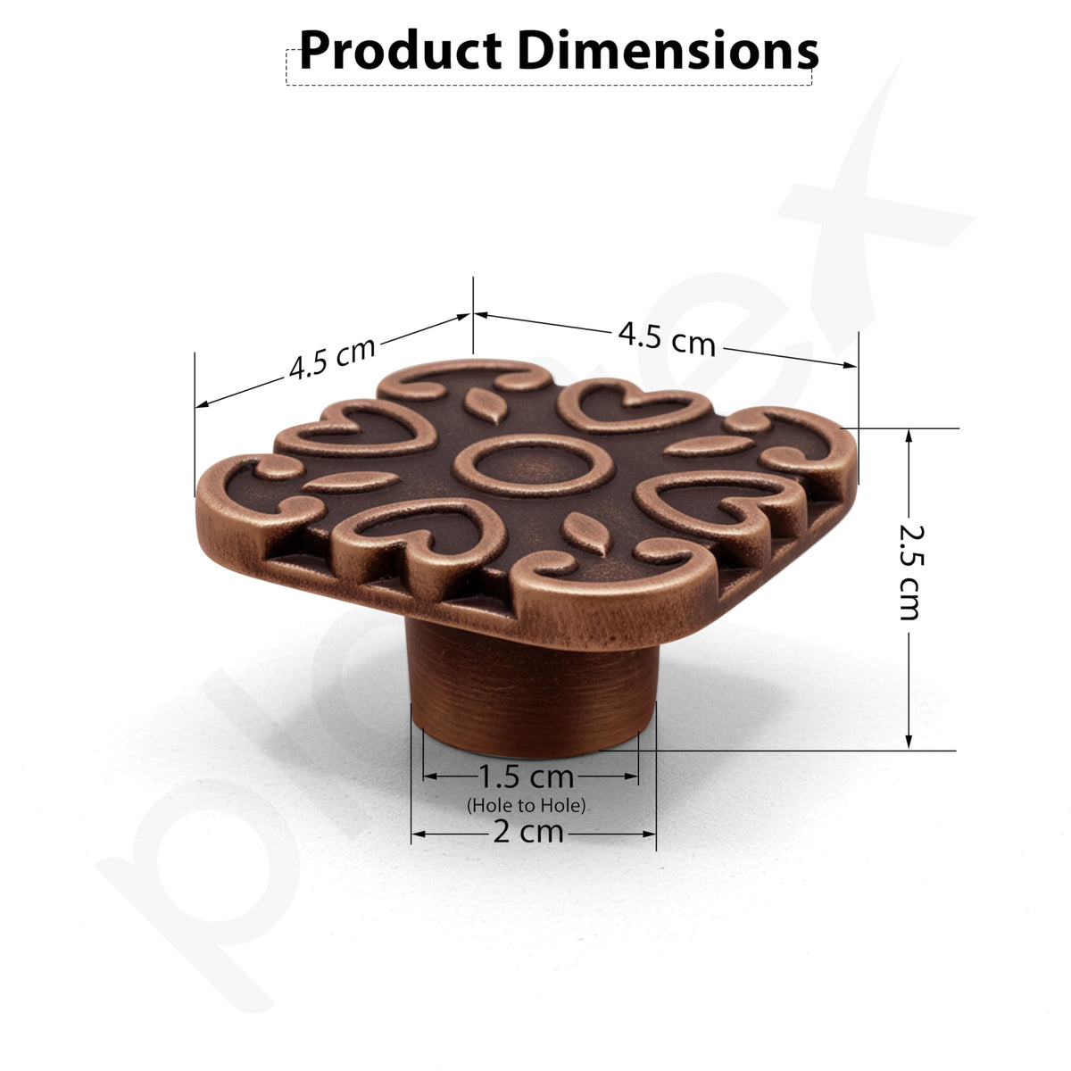 Plantex Knobs for Drawer/Square Drawer Knobs/Knobs for Cabinets/Pull-Push Knobs for Kitchen/Bedroom Drawer - Pack of 1 (DTK-299, Copper Antique)-2