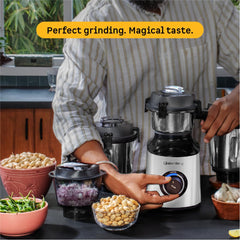 Atomberg Zenova Mixer Grinder | Unique Coarse Mode for Silbatta-like Texture | Intelligent BLDC Motor | Safety Features | 4 Jars including Chopper | Hands-Free Operation (Pearl White)
