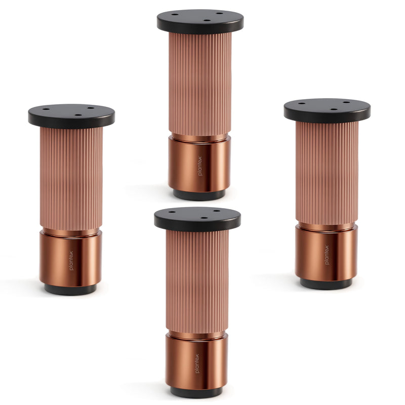 Plantex 4 Inch Sofa Leg for Bed Furniture/Aluminium Sofa Leg for Table/Support Legs/Furniture Leg - Pair of 2 (4 Piece) (DTS-77,Rose Gold)-1