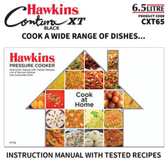 Hawkins 6.5 Litre Contura Black XT Pressure Cooker, Hard Anodised Inner Lid Cooker, Induction Cooker, Black (CXT65)