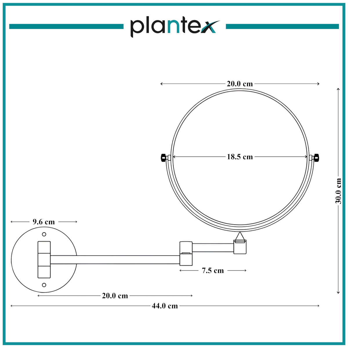 Plantex Premium Brass Magnifying Mirror/Two-Sided 360‚° Swivel Shaving Mirror with 5x/1x Magnification/Vanity Mirror for Bathroom (8 Inches-Chrome/Wall Mount)-5
