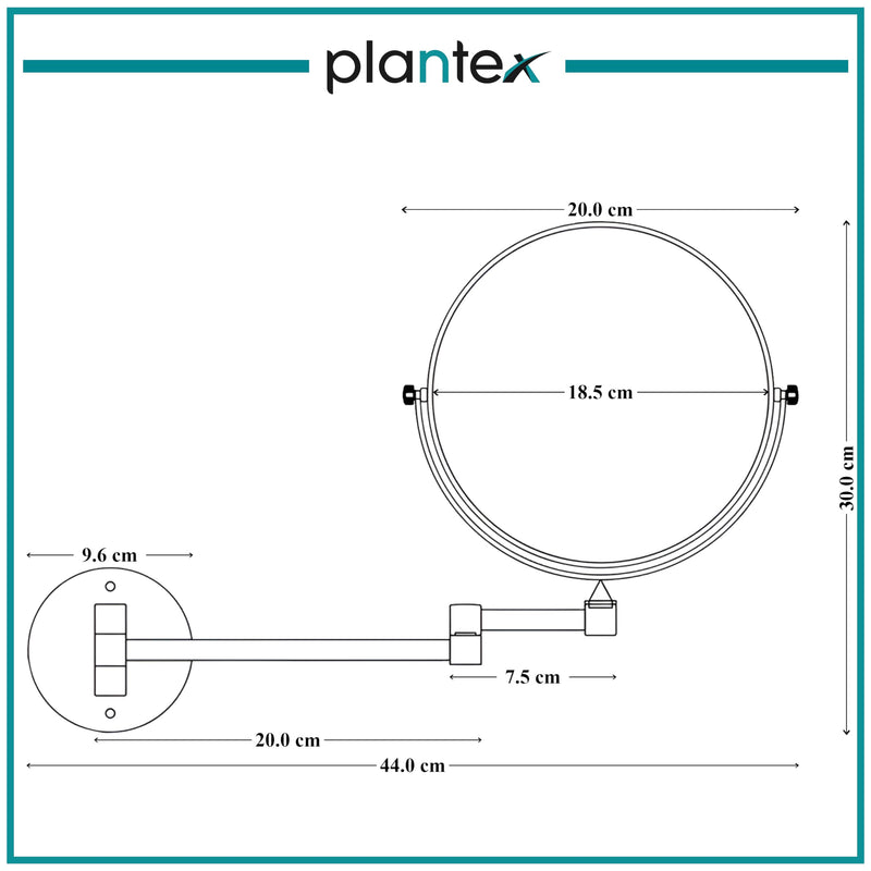 Plantex Premium Brass Magnifying Mirror/Two-Sided 360‚° Swivel Shaving Mirror with 5x/1x Magnification/Vanity Mirror for Bathroom (8 Inches-Chrome/Wall Mount)-5