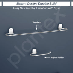 Plantex Parv 304 Grade Stainless Steel Towel Rod for Bathroom/Soap Holder/Napkin Ring/Tumbler Holder/Robe Hook/Bathroom Accessories - Chrome-2