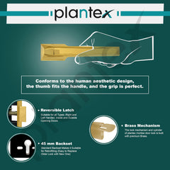 Plantex Brass Main Door Locks for Home/Premium Door Lock with 3 Years of Warranty/Mortise Handle for Door - Main Door Lock Set (PT-003- Gold)-5
