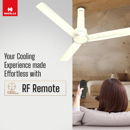 Havells 1200mm Elio BLDC Ceiling Fan | Remote Controlled, High Air Delivery Fan | 5 Star Rated, Upto 60% Energy Saving, 2+1* Year Warranty | (Pack of 1, Bianco)