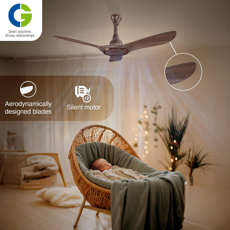 CG Caliver BLDC 1200 mm Ceiling Fan | 5 Star (Wooden Copper)-3