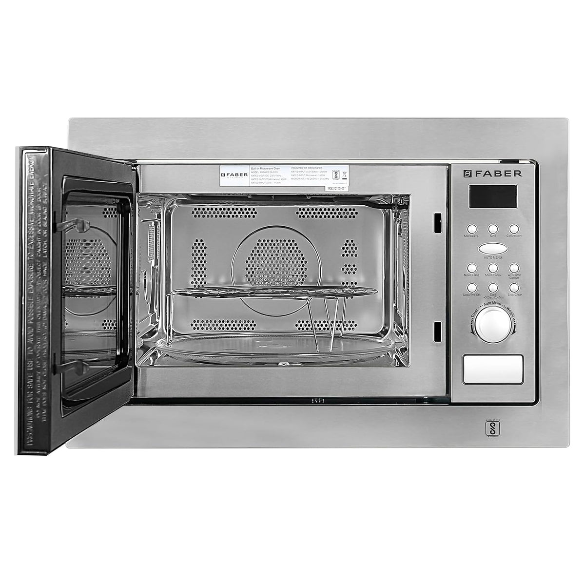 Faber 25L Microwave Oven | Grill,Convection, Defrost | 10 Auto Menus | Speedy & Multi-Stage & Combination Cooking| Child