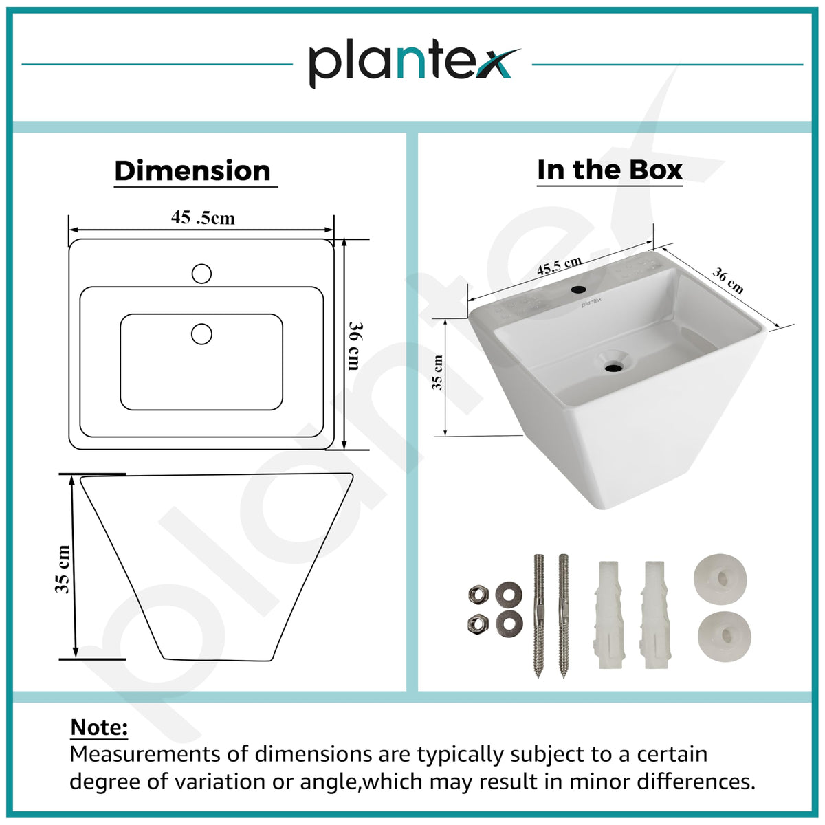 Plantex Ceramic Wash Basin/Half Pedestal Washbasin for Bathroom with 10 Years Glaze Warranty by Plantex/Wall Hung Wash Basin for Office/Hotels (White - 18x 14 x 14 Inch)-3