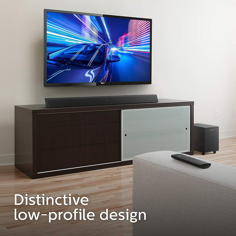 Philips Soundbar TAB5305, Wireless Subwoofer, 2.1 Channel, Bluetooth Enabled, Optical Connectivity, HDMI ARC