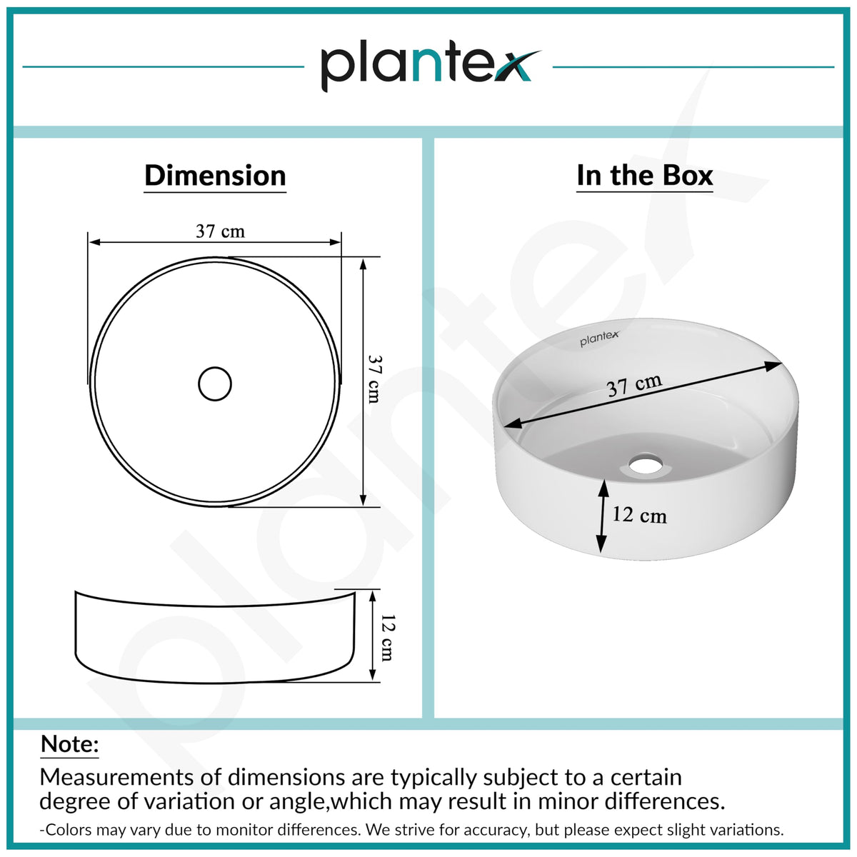 Plantex Ceramic Table Top Wash Basin For Bathroom/Table Top Washbasin with 10 Years Glaze Warranty by Plantex/Round Countertop Vessel Sink Basin For Home/Office/Hotel (14.5 X 14.5 X 5Inch-RUBY-White)-3