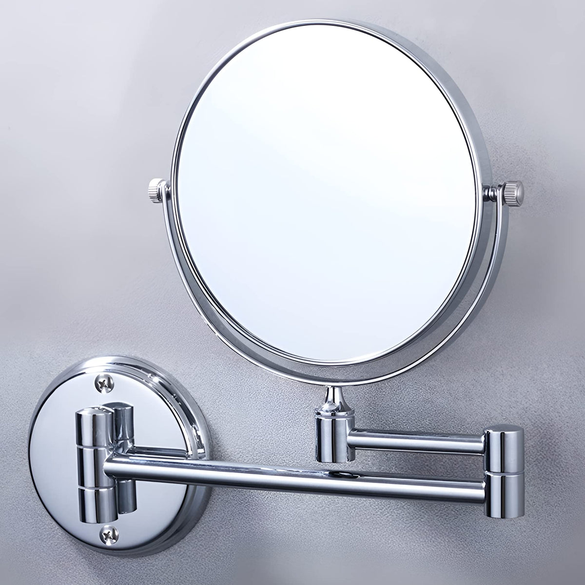 Plantex Premium Brass Magnifying Mirror/Two-Sided 360‚° Swivel Shaving Mirror with 5x/1x Magnification/Vanity Mirror for Bathroom (8 Inches-Chrome/Wall Mount)-1